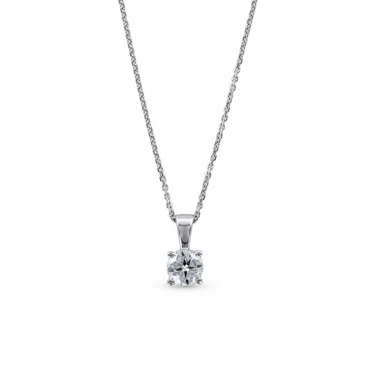 0.49ct Round Brilliant-Cut Lab-Grown Diamond Solitaire Pendant