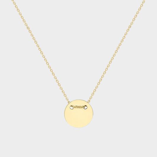 Engravable Disc Pendant 9ct Yellow Gold