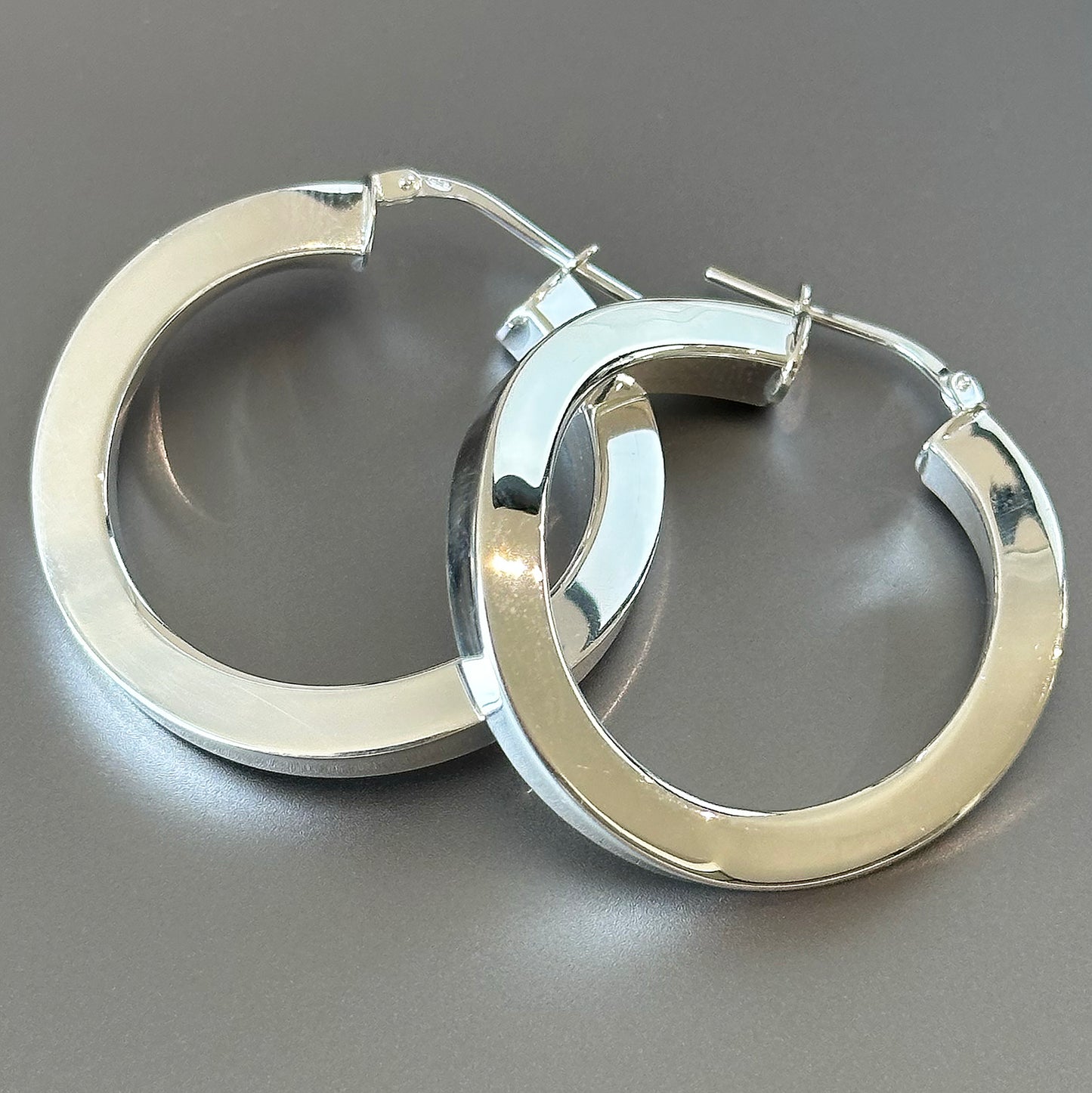 Square Twisted 925 Sterling Silver Hoops