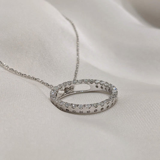 Diamond Circle of Life Necklace 9ct White Gold