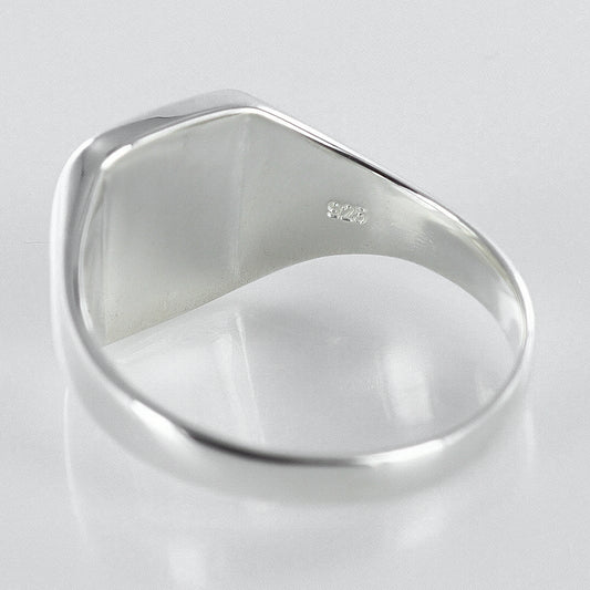 Cushion-Shaped Signet Ring Sterling Silver