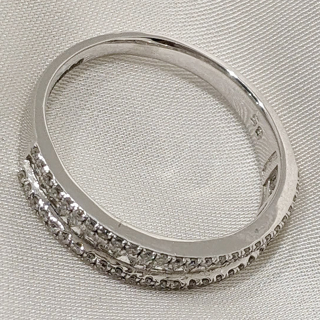 Diamond Half-Eternity Triple Row 18ct White Gold