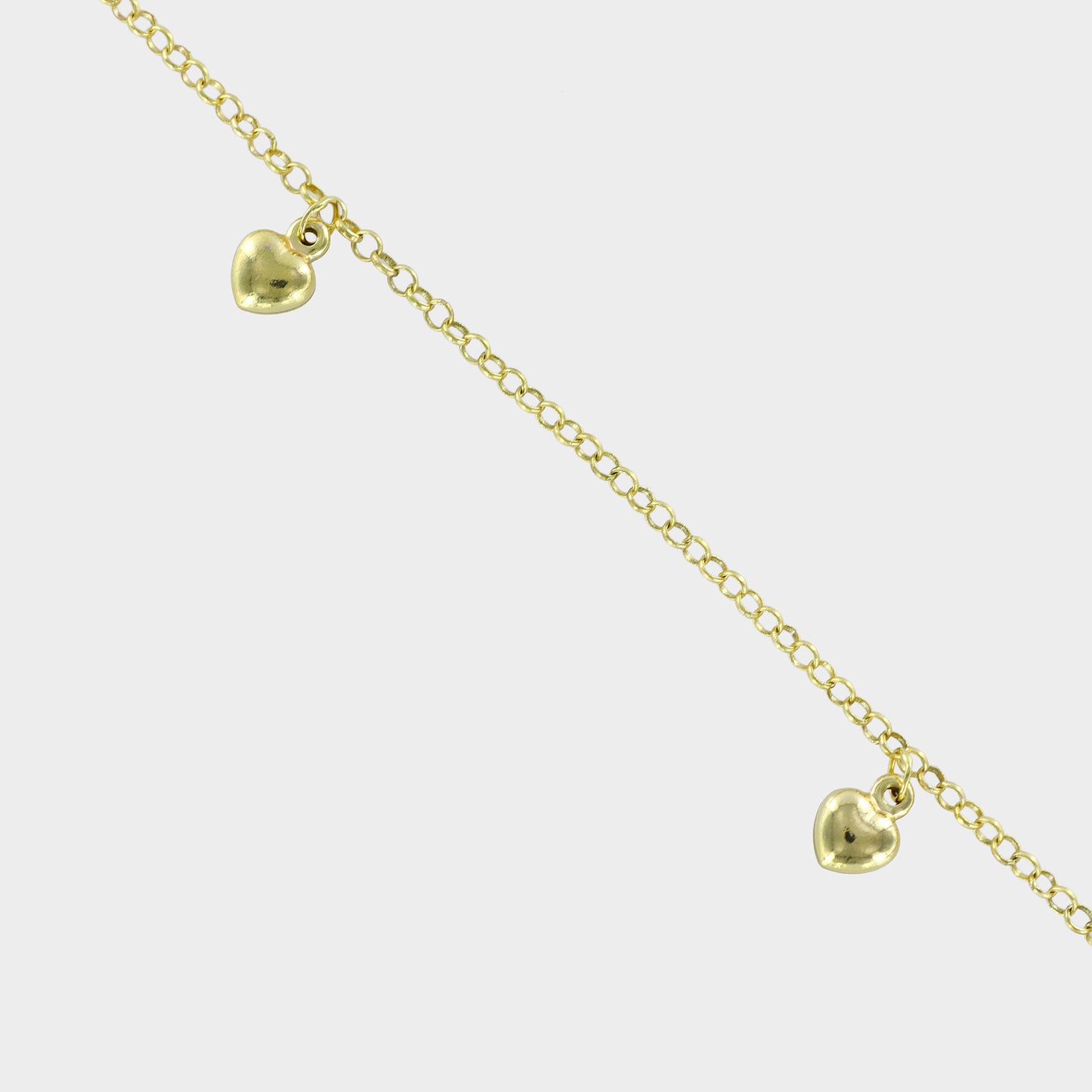 Heart Charm Bracelet 9ct Yellow Gold