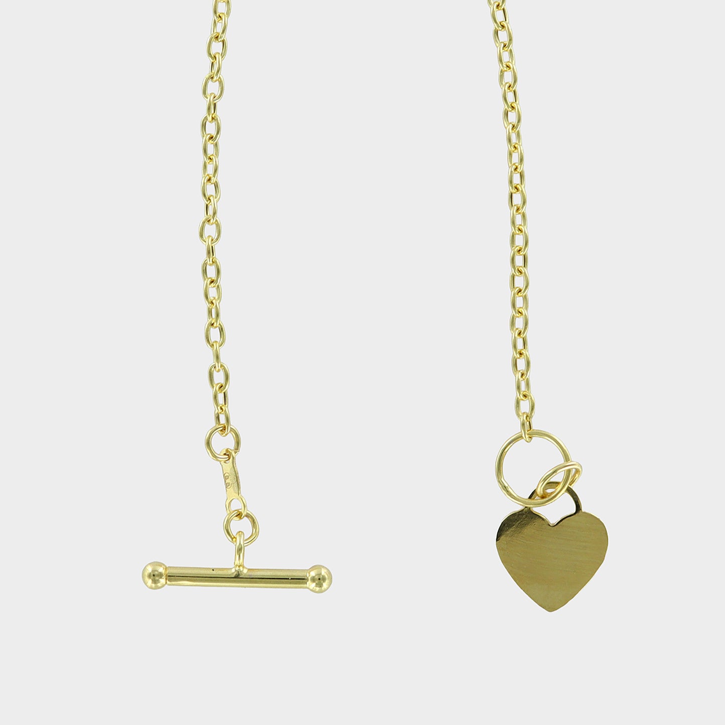 Mini Heart & T-Bar Bracelet Engraveable 9ct Yellow Gold