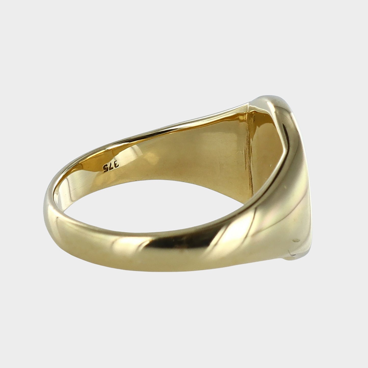 Oval Diamond Signet Ring 9ct Yellow Gold