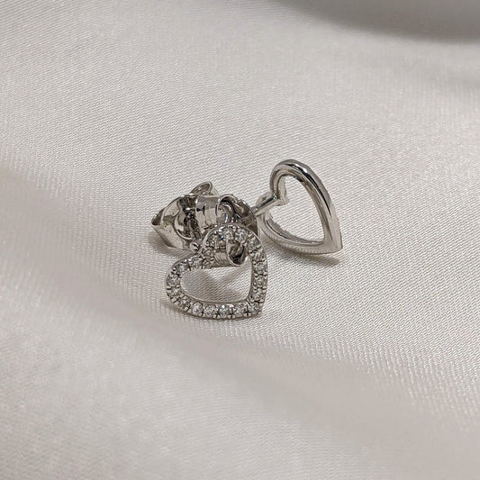 Diamond Heart-Shape Studs