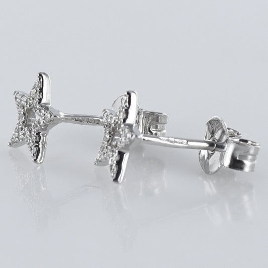 Star Diamond Studs 9ct White Gold