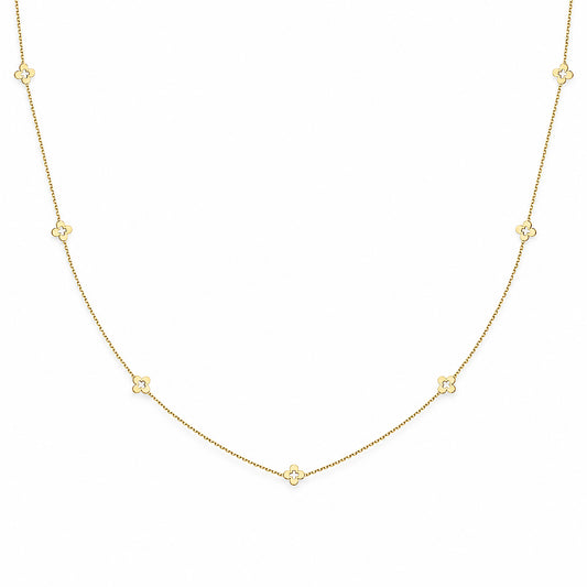 7 Clover Necklace 9ct Yellow Gold
