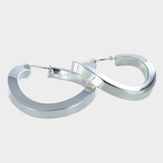 Square Twisted 925 Sterling Silver Hoops