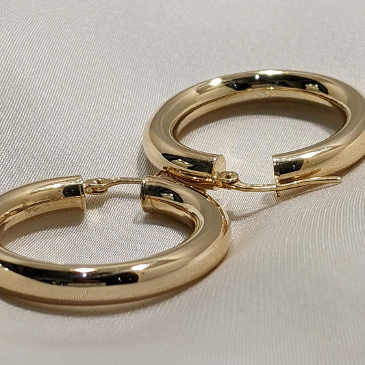 Rounded Hoop Earrings 9ct Yellow Gold