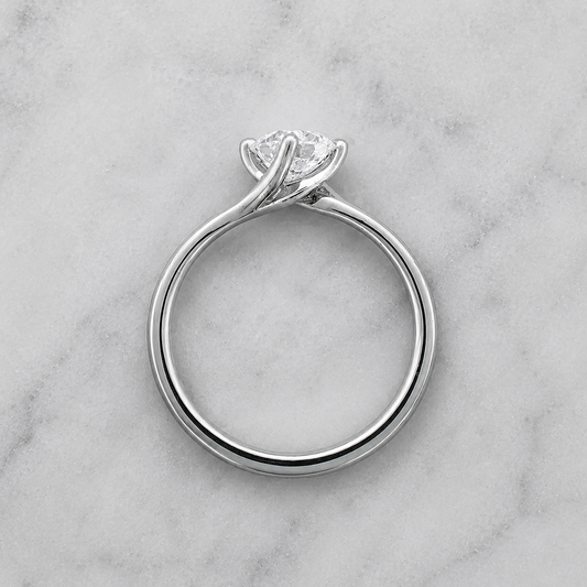 Diamond Solitaire Twist Engagement Ring