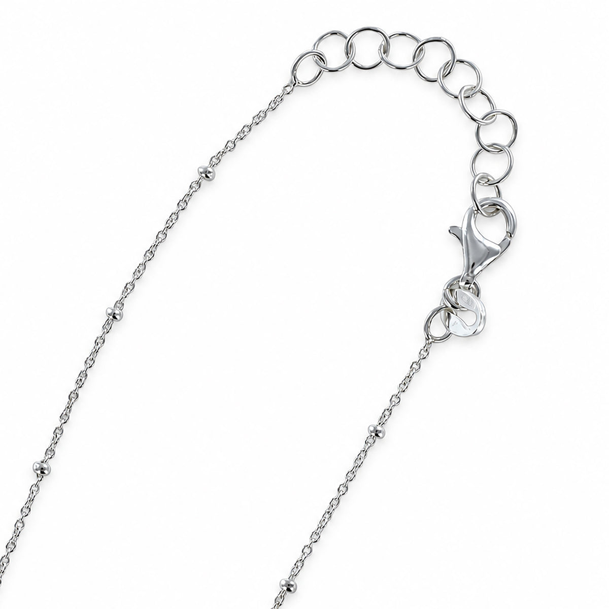 Sterling Silver Gold Plated Heart Trace & Ball Necklace