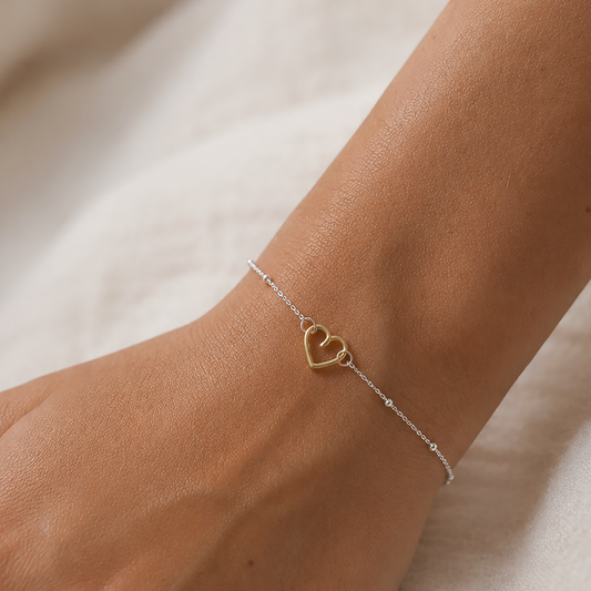 Gold Plated Signature Heart Bracelet