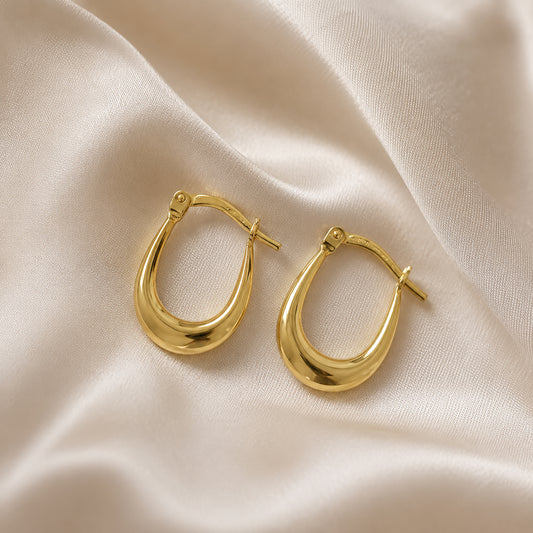Bonded Elongated Gold Vermeil Hoops