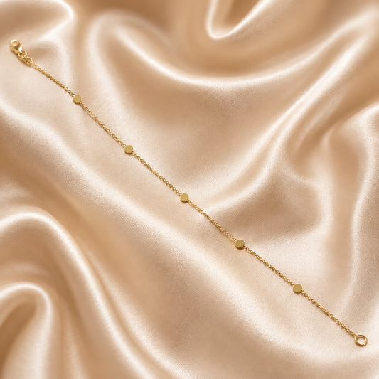Fine Gold Disc Chain Bracelet 9ct Yellow Gold