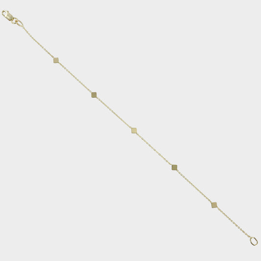 Diamond-Shaped Disc 9ct Yellow Gold Bracelet