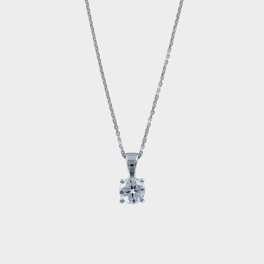 0.49ct Round Brilliant-Cut Lab-Grown Diamond Solitaire Pendant