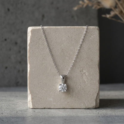0.26ct Round Brilliant-Cut Lab-Grown Diamond Solitaire Pendant