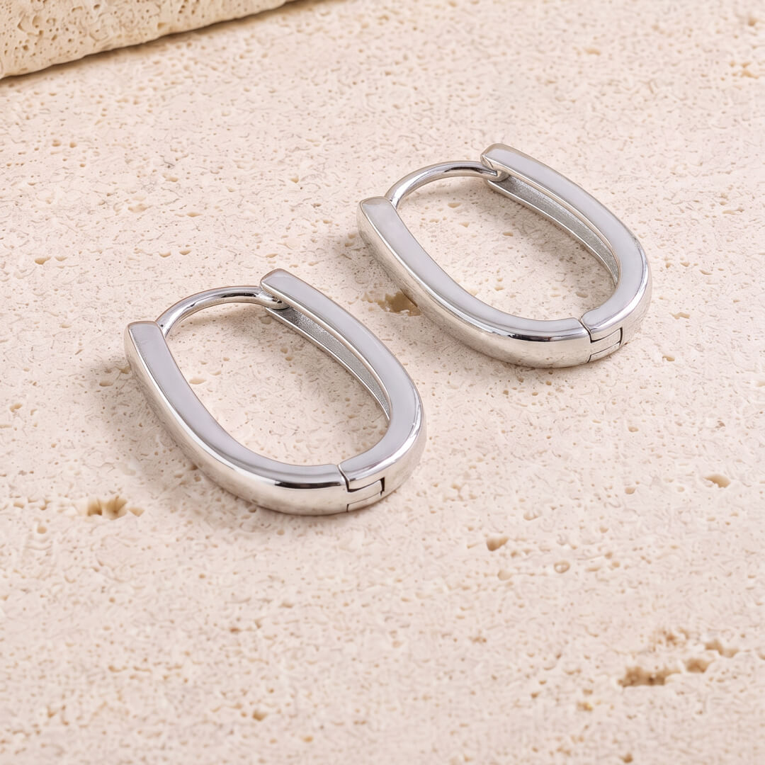 Oval Huggies 925 Sterling Silver