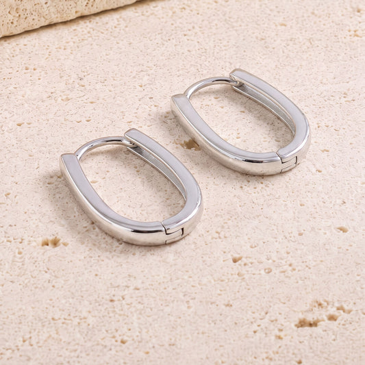 Oval Huggies 925 Sterling Silver