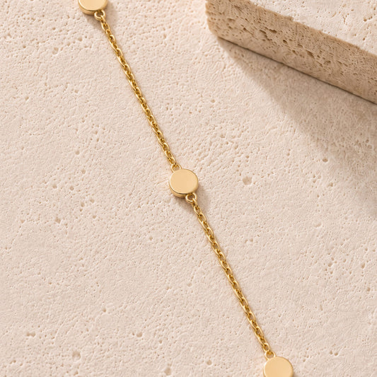 Fine Gold Disc Chain Bracelet 9ct Yellow Gold