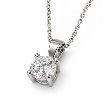 1.01ct Round Brilliant-Cut Lab-Grown Diamond Solitaire Pendant