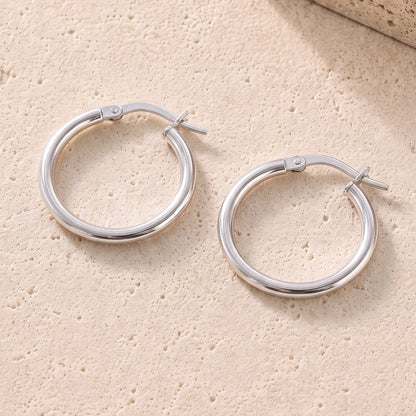 Sterling Silver Hoop Earrings 15mm