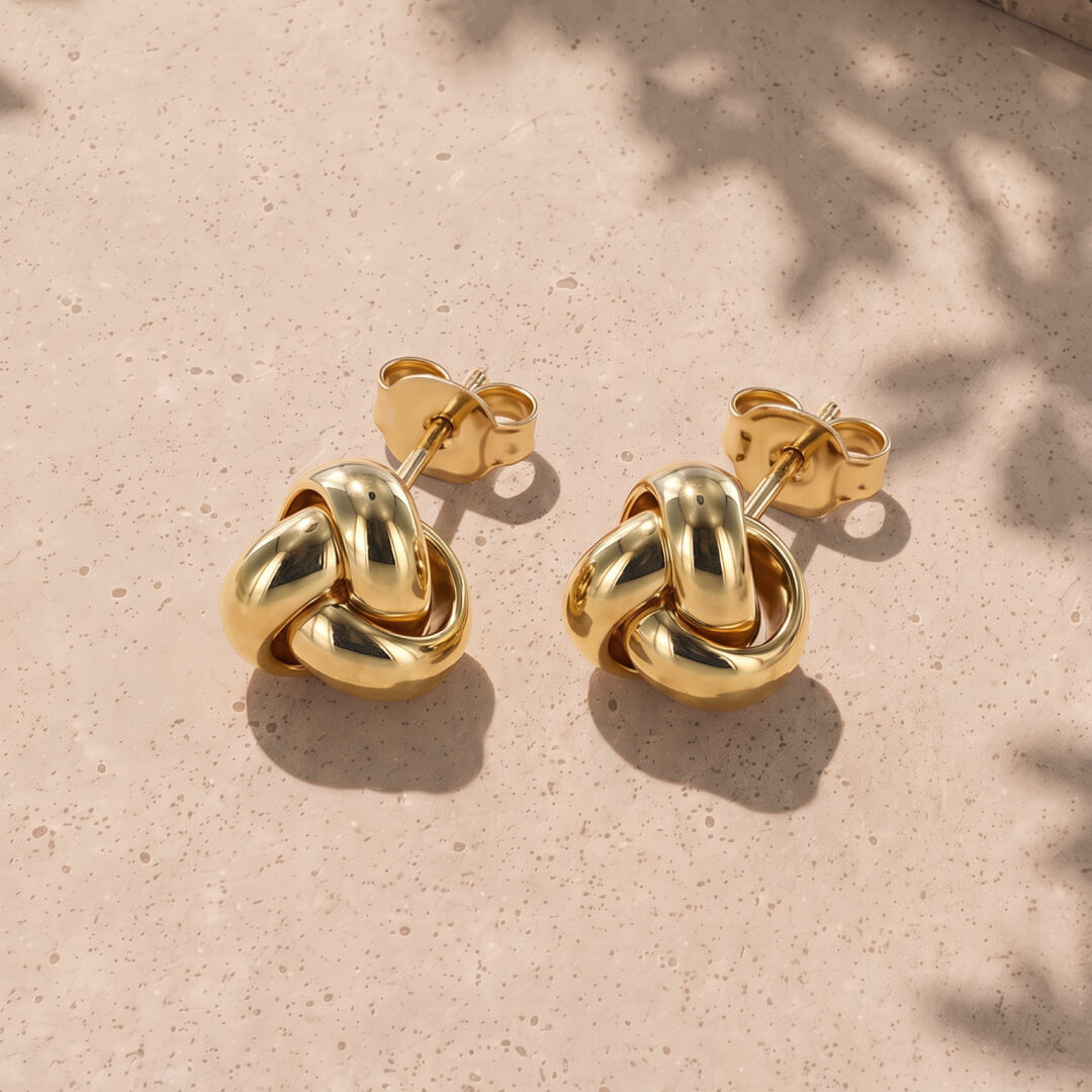 9ct Yellow Gold Knot Stud Earrings
