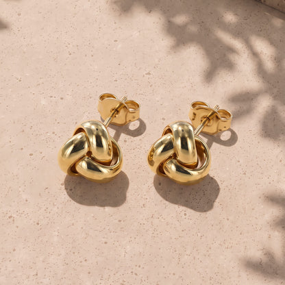 9ct Yellow Gold Knot Stud Earrings