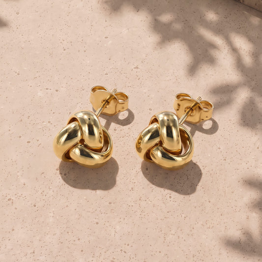 9ct Yellow Gold Knot Stud Earrings