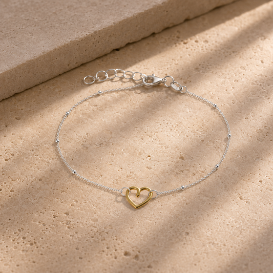 Gold Plated Signature Heart Bracelet