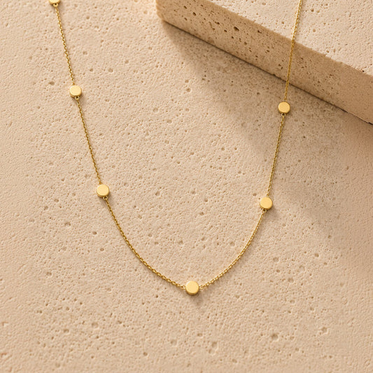 Minimalist Gold Disc Necklace 9ct Yellow Gold