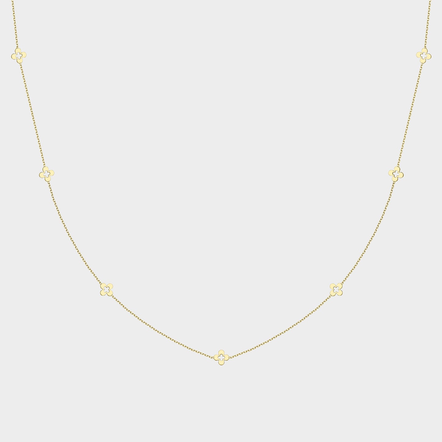 7 Clover Necklace 9ct Yellow Gold