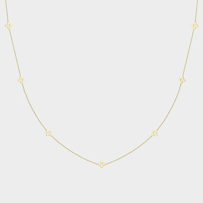 7 Clover Necklace 9ct Yellow Gold