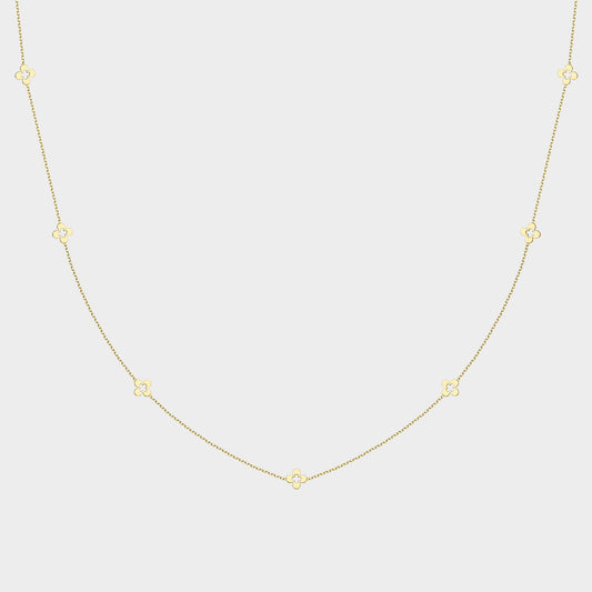 7 Clover Necklace 9ct Yellow Gold