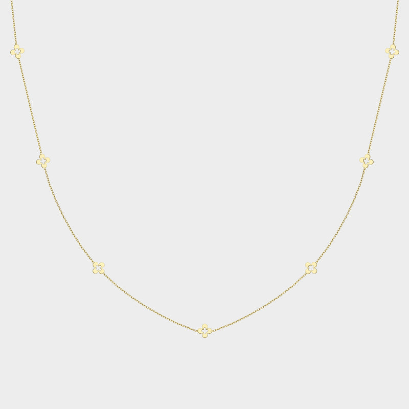 7 Clover Necklace 9ct Yellow Gold