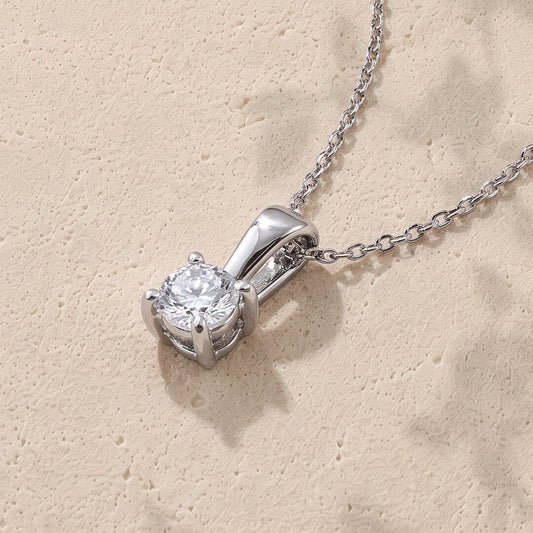 0.49ct Round Brilliant-Cut Lab-Grown Diamond Solitaire Pendant