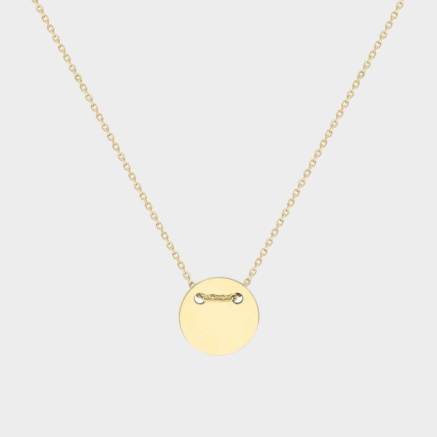 Engravable Disc Pendant 9ct Yellow Gold