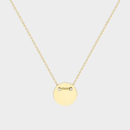 Engravable Disc Pendant 9ct Yellow Gold