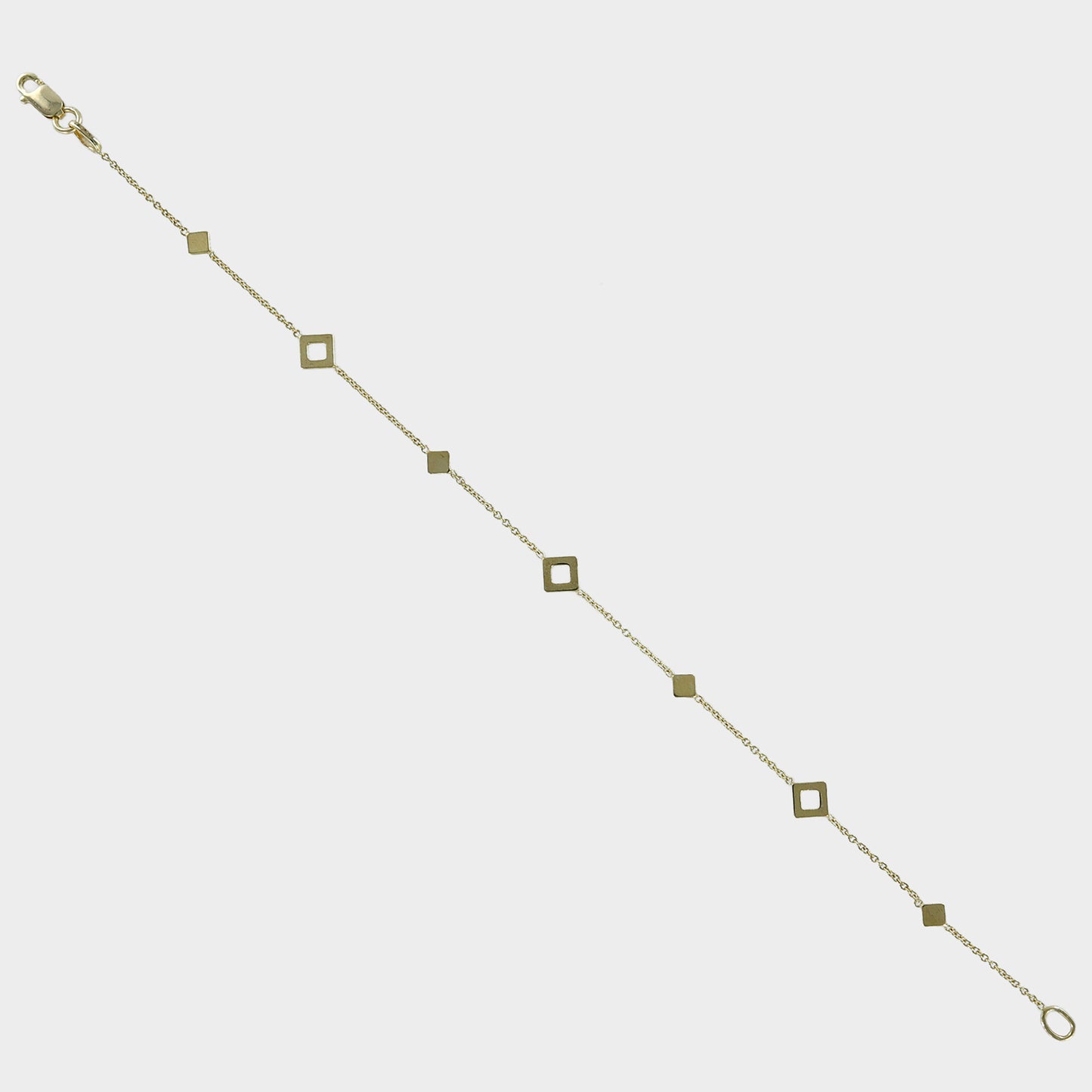 Minimalist Gold Diamond-Shaped Link Bracelet