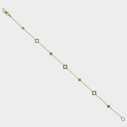 Minimalist Gold Diamond-Shaped Link Bracelet