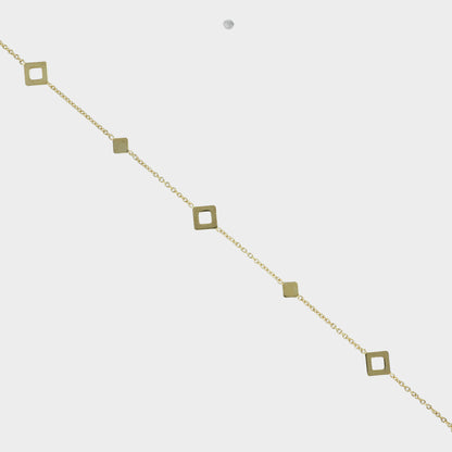 Minimalist Gold Diamond-Shaped Link Bracelet
