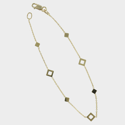 Minimalist Gold Diamond-Shaped Link Bracelet