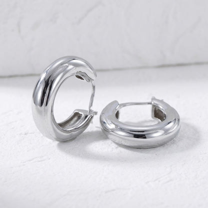 Chunky Sterling Silver Hoop Earrings