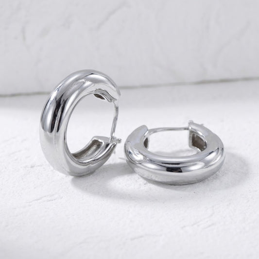 Chunky Sterling Silver Hoop Earrings