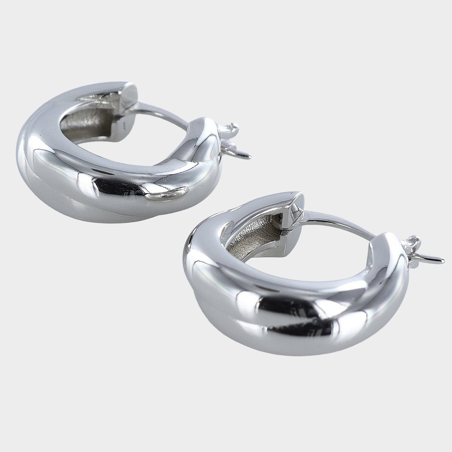 Chunky Sterling Silver Hoop Earrings