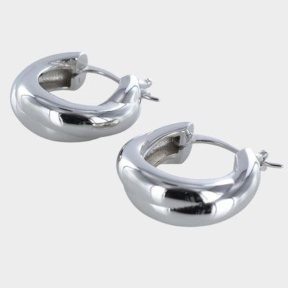Chunky Sterling Silver Hoop Earrings