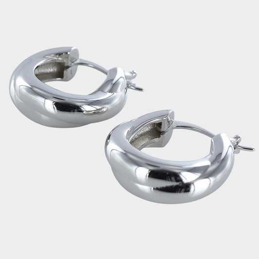 Chunky Sterling Silver Hoop Earrings