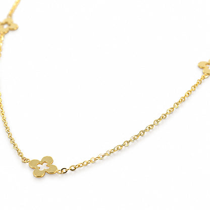 7 Clover Necklace 9ct Yellow Gold
