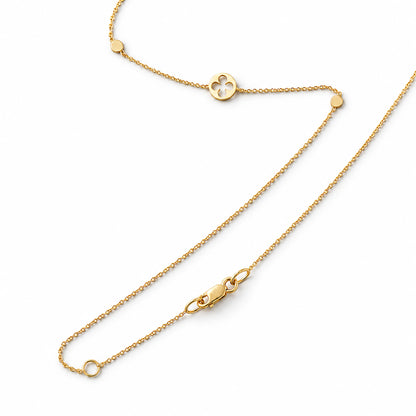 Clover & Disc Necklace 9ct Yellow Gold